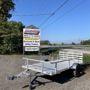 6'X12' Aluminum, 3500 Lbs Torsion Axle, Aluminum Floor, Bi Fold Rear Ramp, LED Lights, Tongue Jack, 2" Ball Coupler